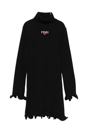 abito in cotone nero FENDI KIDS | JFB811AYMIF0GME
